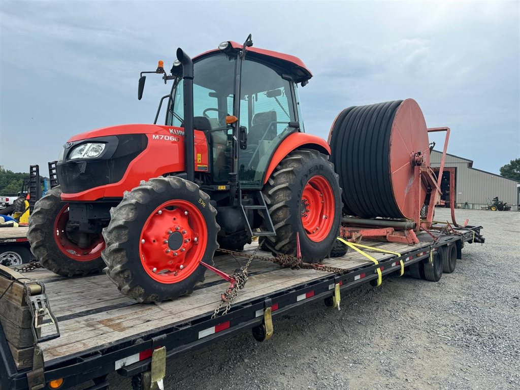 Kubota M7060 Tractor and Irrigation Hose Reel — USA to Mexico — cargo photo 1