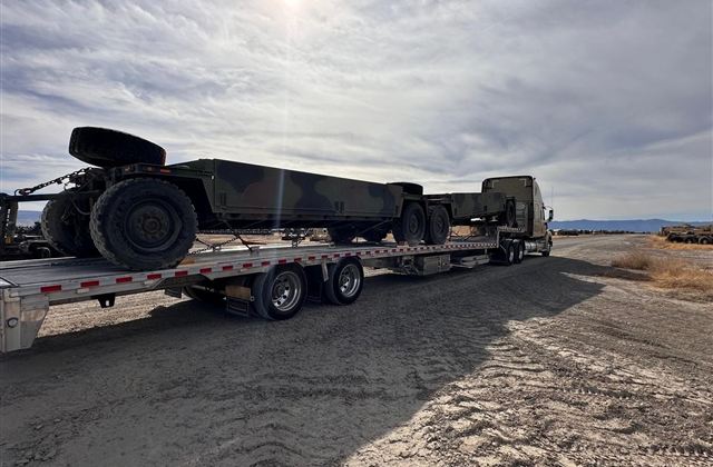 Military Heavy Equipment Transport Trailer — Classified Route — cargo photo 1
