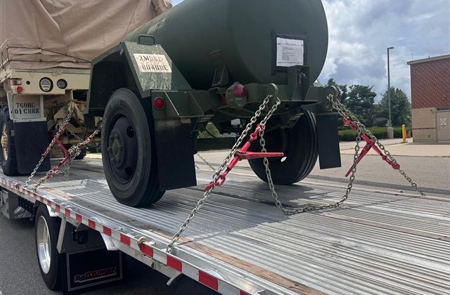 Military Water Tank Trailer — Classified Route — cargo photo 1