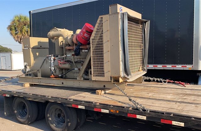 Open-Frame Diesel Generator: An exposed diesel engine and radiator assembly prepared as an industrial load